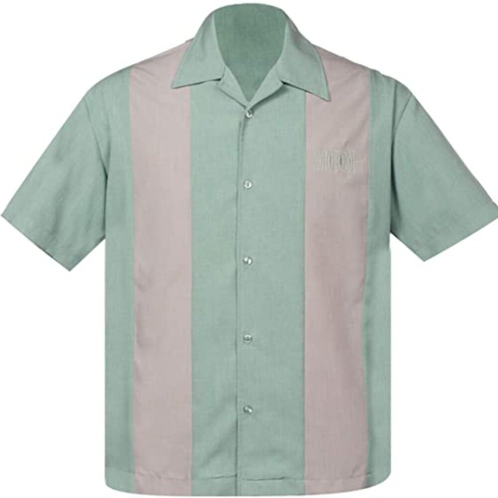 NWT XL Steady Classics Simple Times Retro Rockabilly Panel Bowling Style Shirt